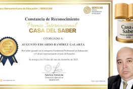 Augusto Ramírez Galarza gana el Premio Internacional “Casa del Saber” 2025 y dedica el triunfo a Zamora Chinchipe