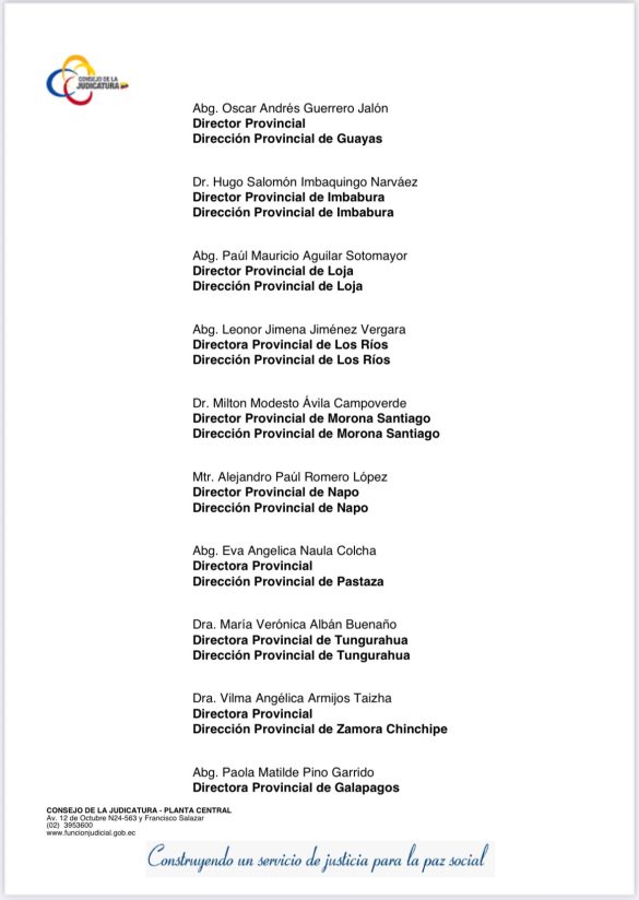 Exigen renuncia de Vilma Angélica Armijos Taizha y de todos los directores provinciales