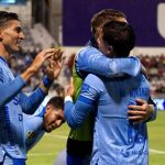 Matías Miranda celebra un gol con Macará ante Técnico Universitario API / Masharos News