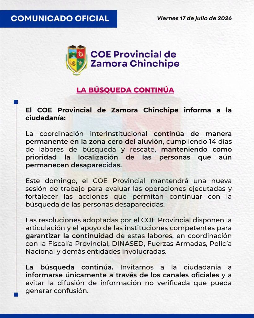 COE Provincial de Zamora Chinchipe